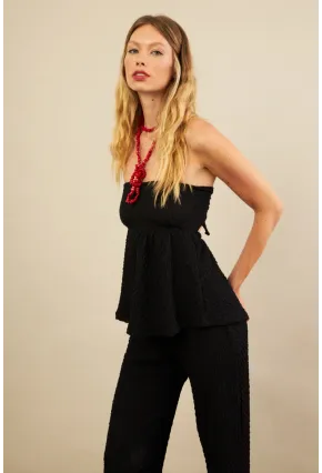 Kadın Siyah Bubble Alt Üst Takım FLU337