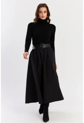 Kadın Siyah Çan Etek ELA3951