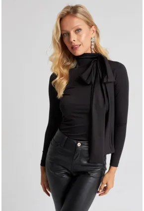 Kadın Siyah Fiyonklu Bluz MEY2670
