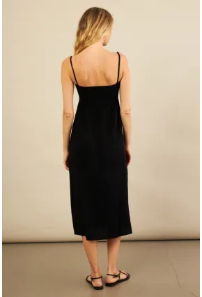 Kadın Siyah Gipeli Midi Müslin Elbise YEL221685