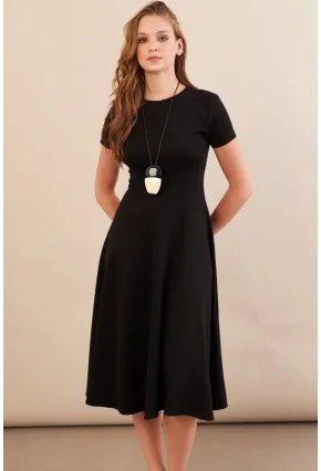 Kadın Siyah Midi Çan Elbise DMR461