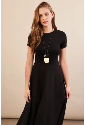 Kadın Siyah Midi Çan Elbise DMR461