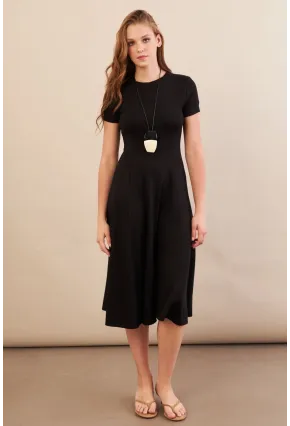 Kadın Siyah Midi Çan Elbise DMR461