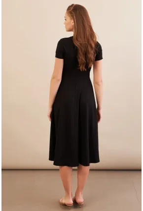 Kadın Siyah Midi Çan Elbise DMR461