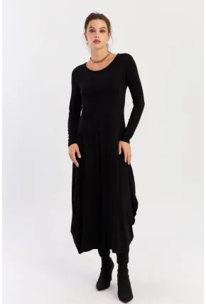 Kadın Siyah Midi Elbise LPP1272