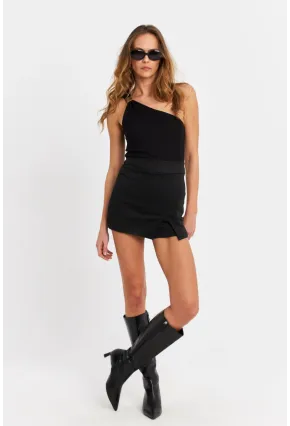 Kadın Siyah Mini Şort Etek KED0132