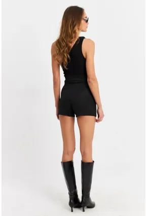 Kadın Siyah Mini Şort Etek KED0132