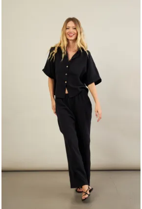 Kadın Siyah Müslin Pantolon BTY102