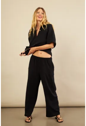 Kadın Siyah Müslin Pantolon BTY102