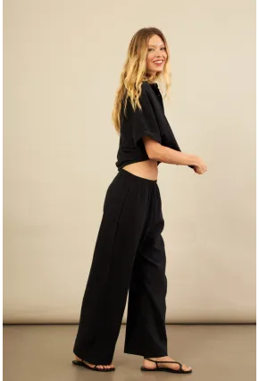 Kadın Siyah Müslin Pantolon BTY102