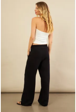 Kadın Siyah Müslin Pantolon FRO1004