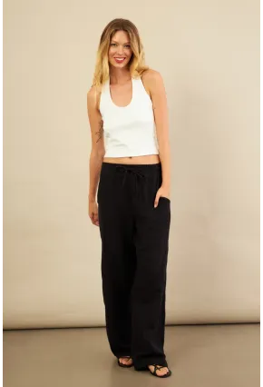 Kadın Siyah Müslin Pantolon FRO1004