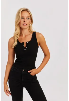 Kadın Siyah Patlı Kaşkorse Bluz MK02
