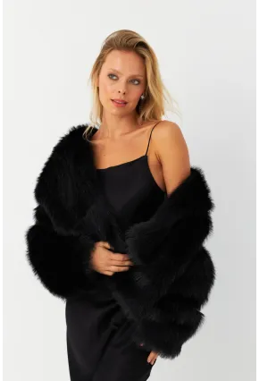 Kadın Siyah Suni Kürk ELT1227