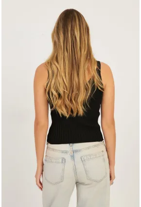 Kadın Siyah Triko Bluz SMT225