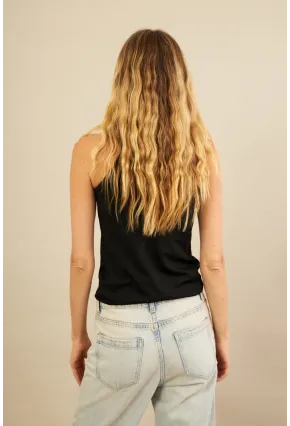 Kadın Siyah Tül Pencereli Bluz EY3120