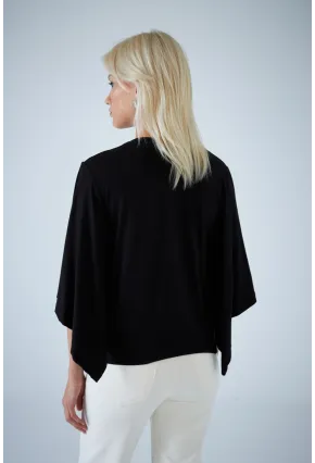 Kadın Siyah Yarasa Kol Bluz EY3134