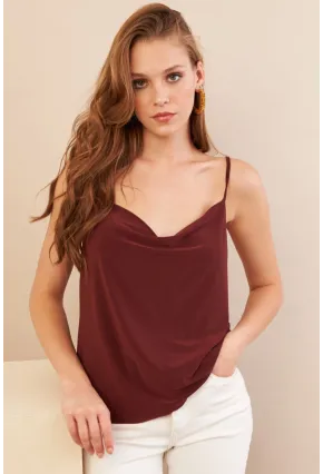 Kadın Taba Degaje Yaka Bluz LPP1286-90