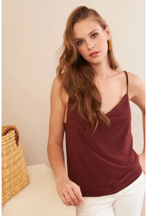 Kadın Taba Degaje Yaka Bluz LPP1286-90