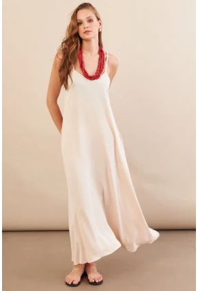 Kadın Taş Askılı Çan Midaxi Elbise OPS9005