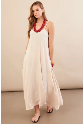 Kadın Taş Askılı Çan Midaxi Elbise OPS9005