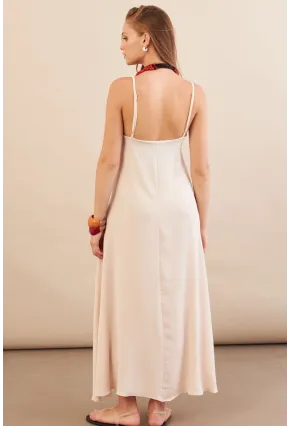 Kadın Taş Askılı Çan Midaxi Elbise OPS9005