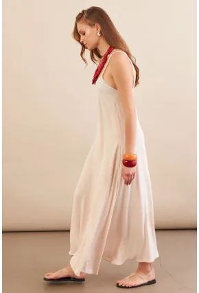 Kadın Taş Askılı Çan Midaxi Elbise OPS9005