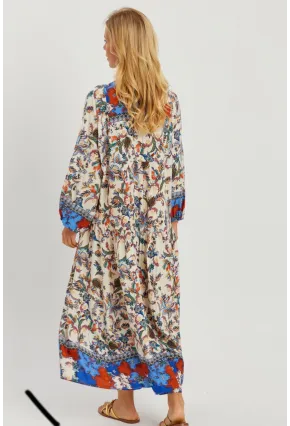 Kadın Taş Desenli Salaş Maxi Elbise GÇ166