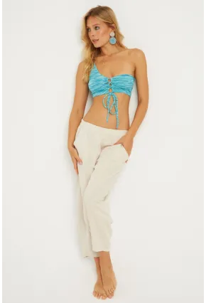 Kadın Taş Keten Şalvar Pantolon K1252