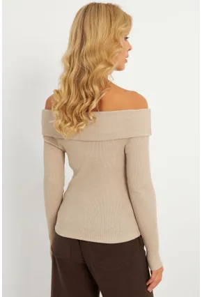 Kadın Taş Madonna Yaka Kaşkorse Bluz XL2210