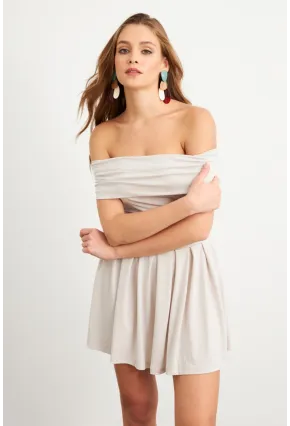 Kadın Taş Madonna Yaka Midi Elbise MON1262-1