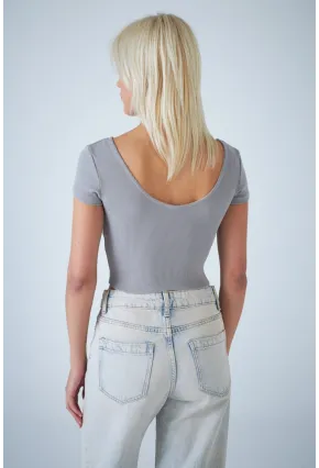 Kadın Taş Ön Arka U Bluz EV57