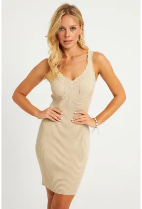 Kadın Taş Triko Mini Elbise SMT240