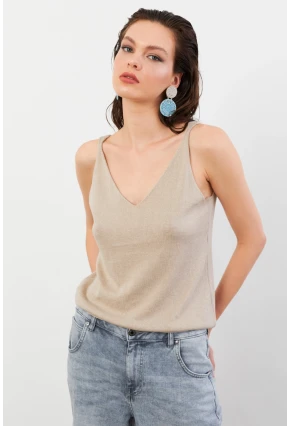 Kadın Taş V Yaka Triko Bluz KZ546