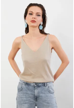 Kadın Taş V Yaka Triko Bluz KZ546