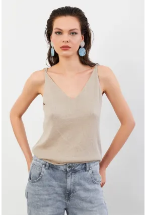 Kadın Taş V Yaka Triko Bluz KZ546