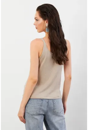 Kadın Taş V Yaka Triko Bluz KZ546