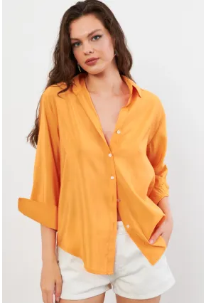 Kadın Turuncu Basic Gömlek SOL3664