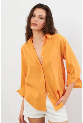 Kadın Turuncu Basic Gömlek SOL3664