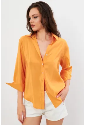 Kadın Turuncu Basic Gömlek SOL3664