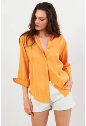 Kadın Turuncu Basic Gömlek SOL3664