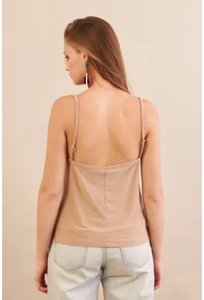 Kadın Vanilya Degaje Yaka Bluz LPP1286-90