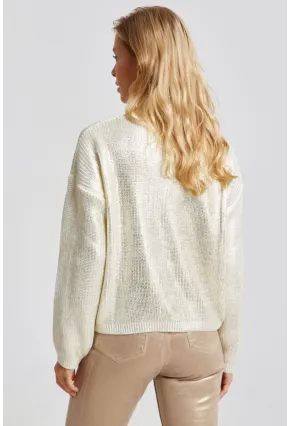 Kadın Vanilya Varakli Triko Bluz SF2530