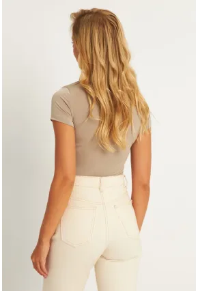 Kadın Vizon Büzgülü Çıtçıtlı Body HC1113