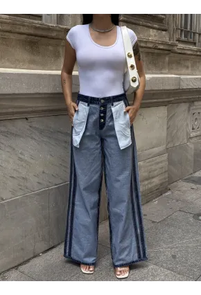 Ters Dikim Özel Tasarım Kot Pantalon