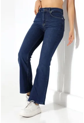 Yüksek Bel Klasik Paça Kadın Jean – Lacivert