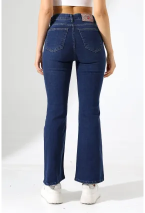 Yüksek Bel Klasik Paça Kadın Jean – Lacivert