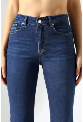 Yüksek Bel Klasik Paça Kadın Jean – Lacivert