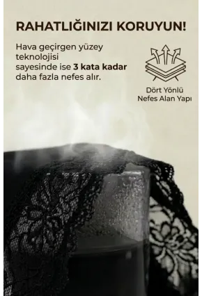 3lü Pamuklu Dantelli Dikişsiz Külot Siyah Bordo