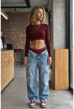 3lü Pamuklu Dantelli Dikişsiz Külot Siyah Bordo